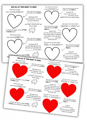 All your heart worksheet