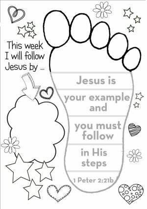 Jesus is my example - Footprint Activity (1 Peter 2vs21b) smaller
