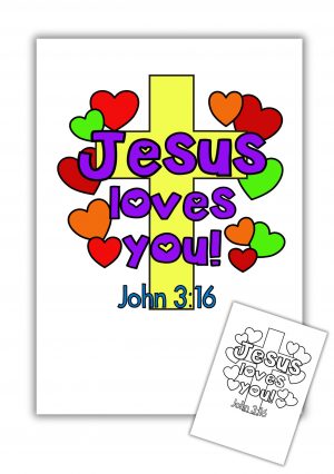 Jesus loves you (Colour Page)