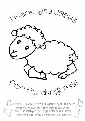 Parable of Lost Sheep - Add cotton wool Colour Page smaller