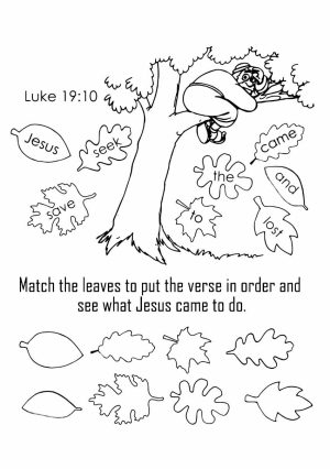 Zacchaues - Bible Verse Activity Page (Seek and Save the Lost) smaller